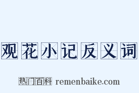 观花小记反义词是什么意思的图片